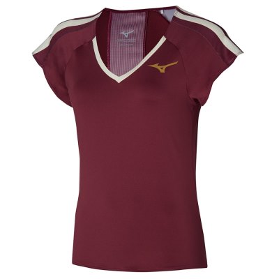 Camisa Mizuno Printed Tee Mujer - Vino - Chile M812SKNHTY